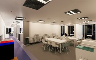 John Lewis Headquarters office inside at night