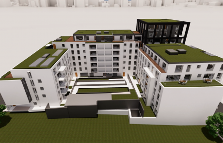 Model with front view of Kings Cross Quarter, London