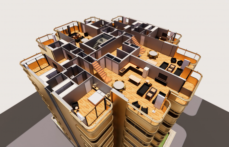 Rendering of The Compton, view from above without roof