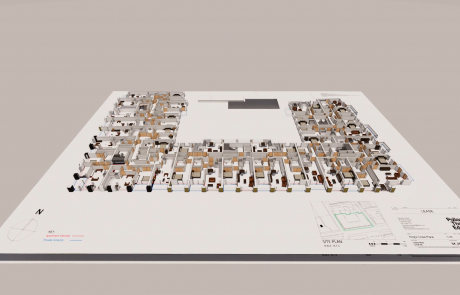 Site plan and model of Kings Cross Quarter, London